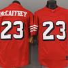 San Francisco 49ers 23 Christian McCaffrey Red Shadow Edition Rugby Jersey Mens Fan Apparel