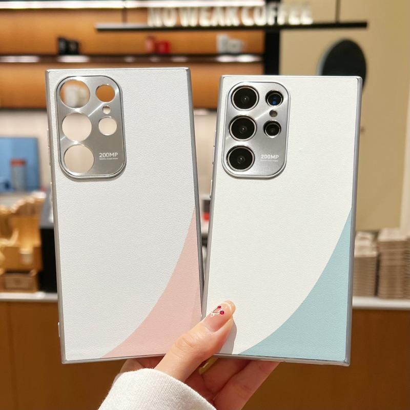 Samsung S11ultra mobile phone case plain leather color matching S11ultra lens all-inclusive S11 + anti-drop protective case