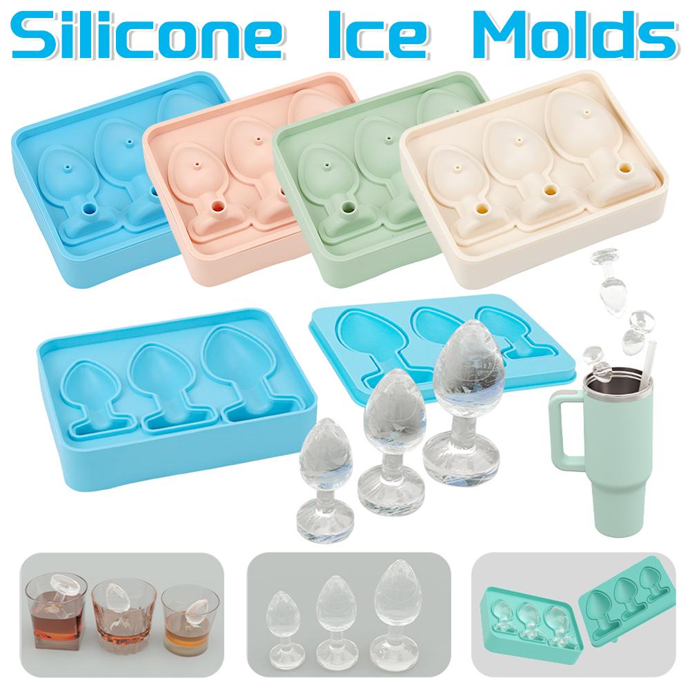 Silicone Prank Butt Plug Shaped Ice Cube Mold Whiskey Cocktails Ice Cube Tray Household DIY Funny Shape Ice Maker Novelty Gifts