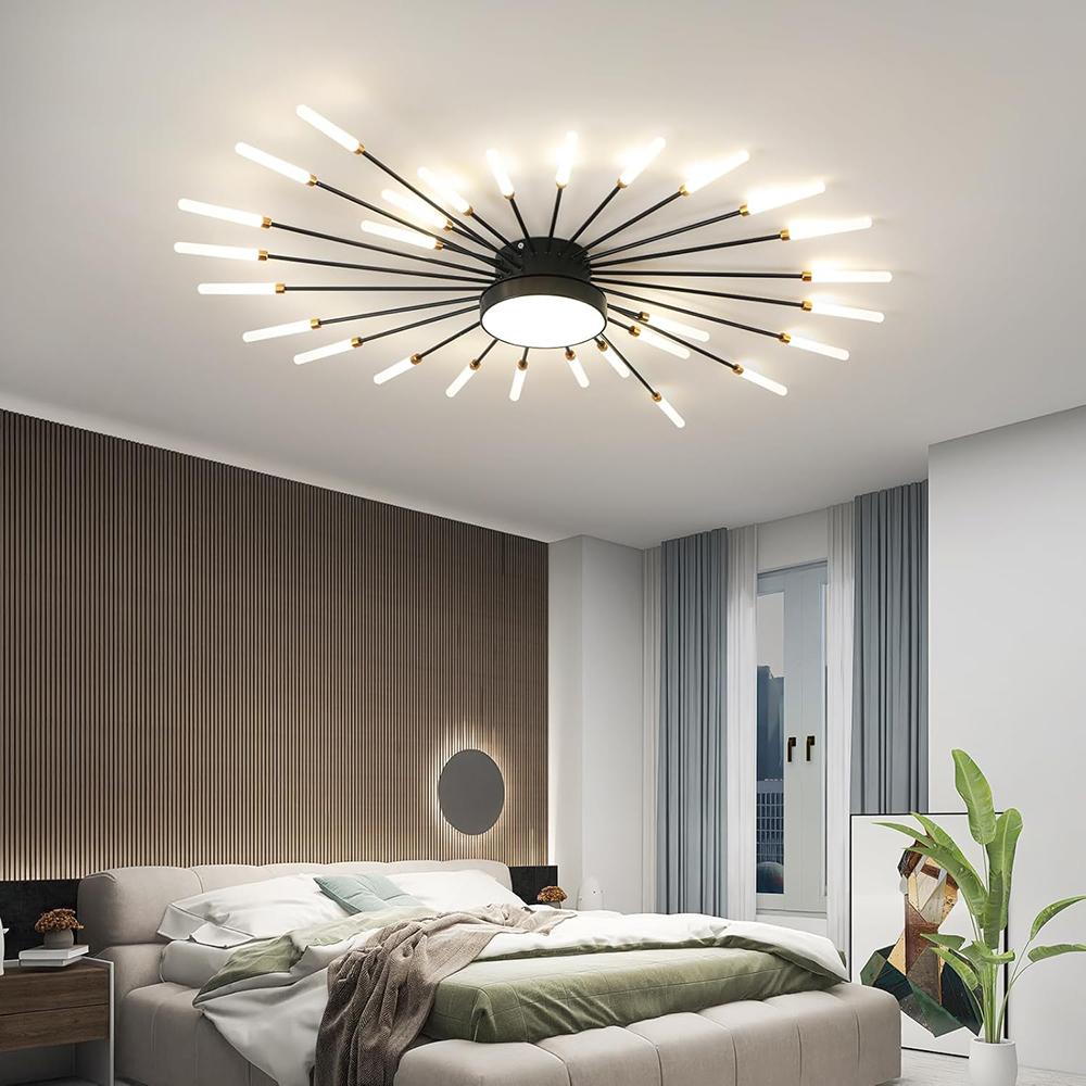 Moderne Deckenleuchte, 28+1 Leuchten Metall Feuerwerk Design Schickes LED-Beleuchtungsfixture für Bauernhaus Küche Esszimmer Schlafzimmer Flur Wohnzimmer