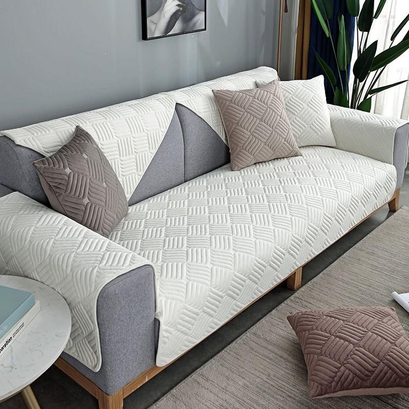 

Простая современная подушка для дивана, плюшевая вышивка, зимняя нескользящая ткань, подушка для сиденья, скандинавский универсальный чехол-полотенце для дивана на четыре сезона 30 * 50 Waist Pillowcase