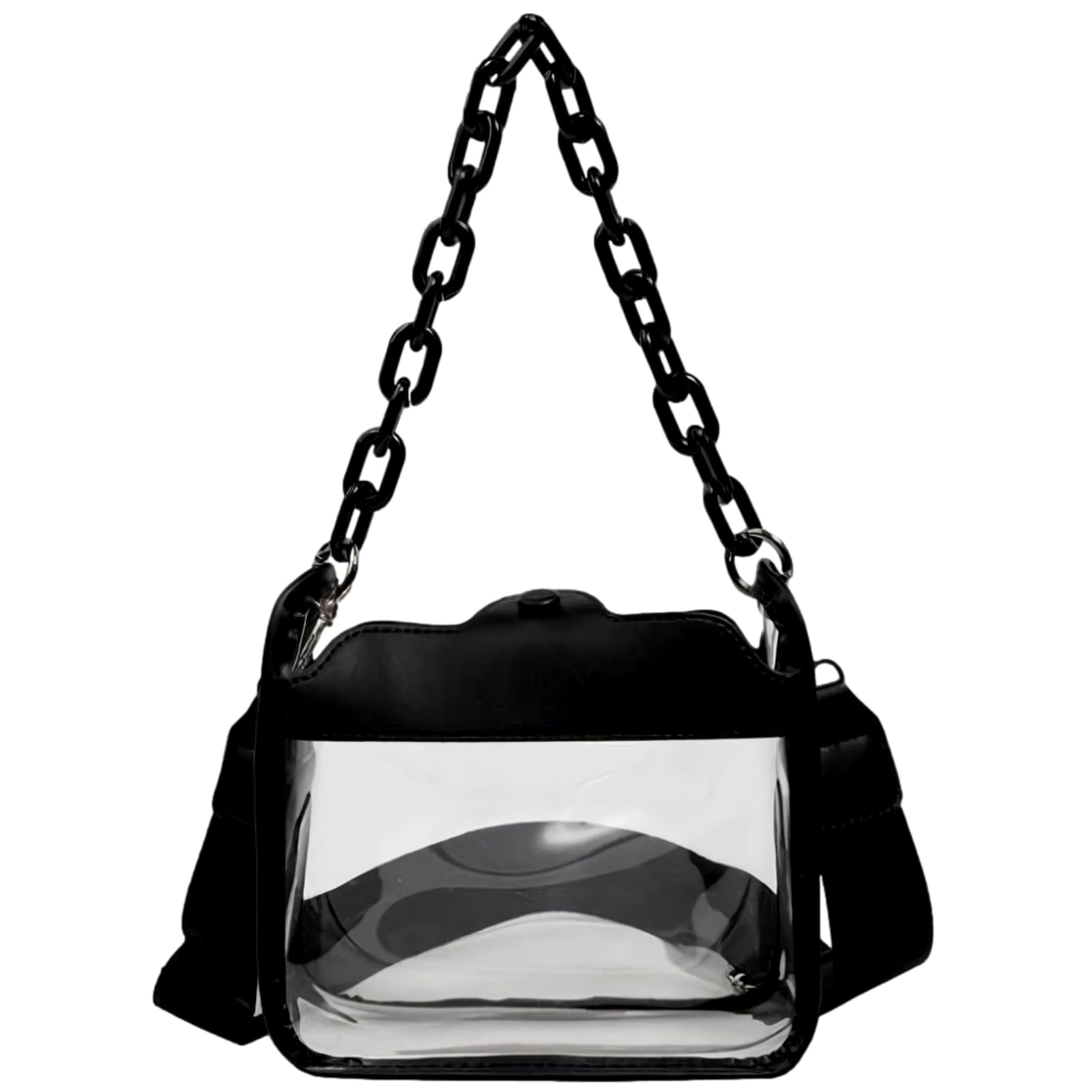 Сумка-кошелек Ita Bag, Маленькая, Плюшевый кошелек, Прозрачная сумка через плечо, Прозрачная, Мини (черный)