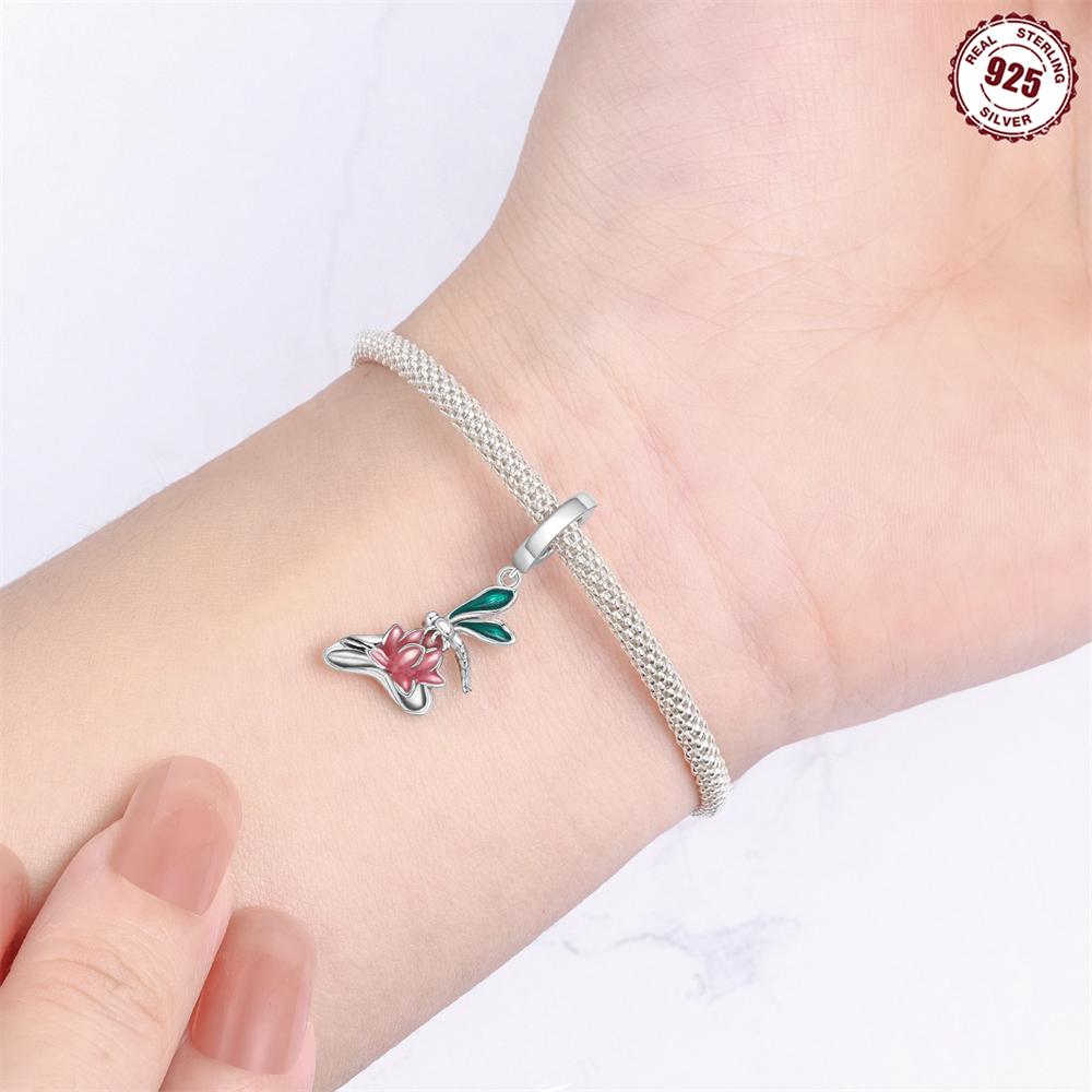 Copper Blue Butterfly Fluorescent Firefly Dragonfly Charms Beads Pendant For Original Bracelet Woman Girl Jewelry