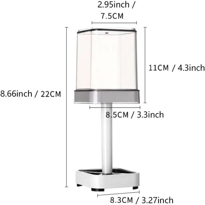Toothbrush Holder with Cup/Cover Contains 3 Slots Compatible with Conventional Toothbrushes Can Store Toothpaste