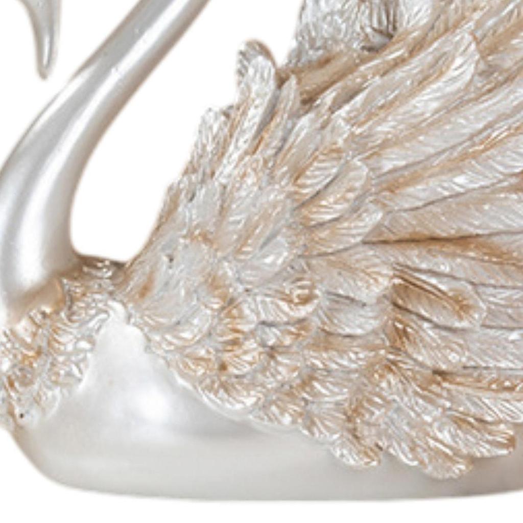 2Pcs Swan Sculpture Elegant Collectibles Modern Housewarming Gift Swan Figurine for Office Cabinet Bedroom Entrance Desktop