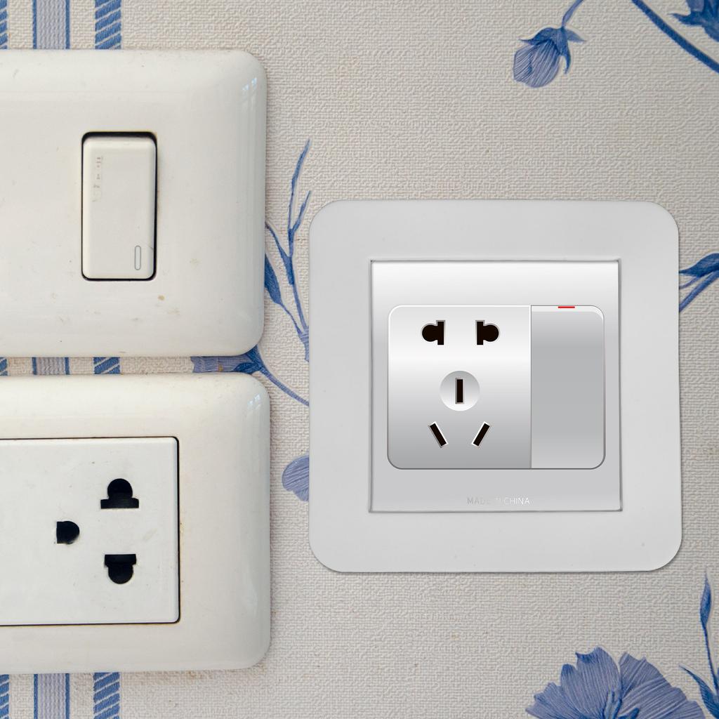 2 Stück Steckdosen-Abdeckung 86x86mm Premium Silikon Steckdosen-Wandplatte für Lichtschalter Dekorative Steckdosenabdeckungen Wohnzimmer