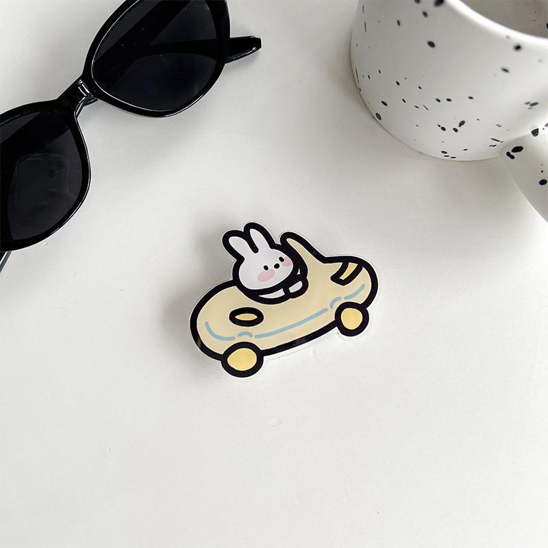 

Cartoon Puppy Rabbit Car Phone Case Airbag Holder Back Sticker Niche Portable Desktop Watching Drama Cute Fun