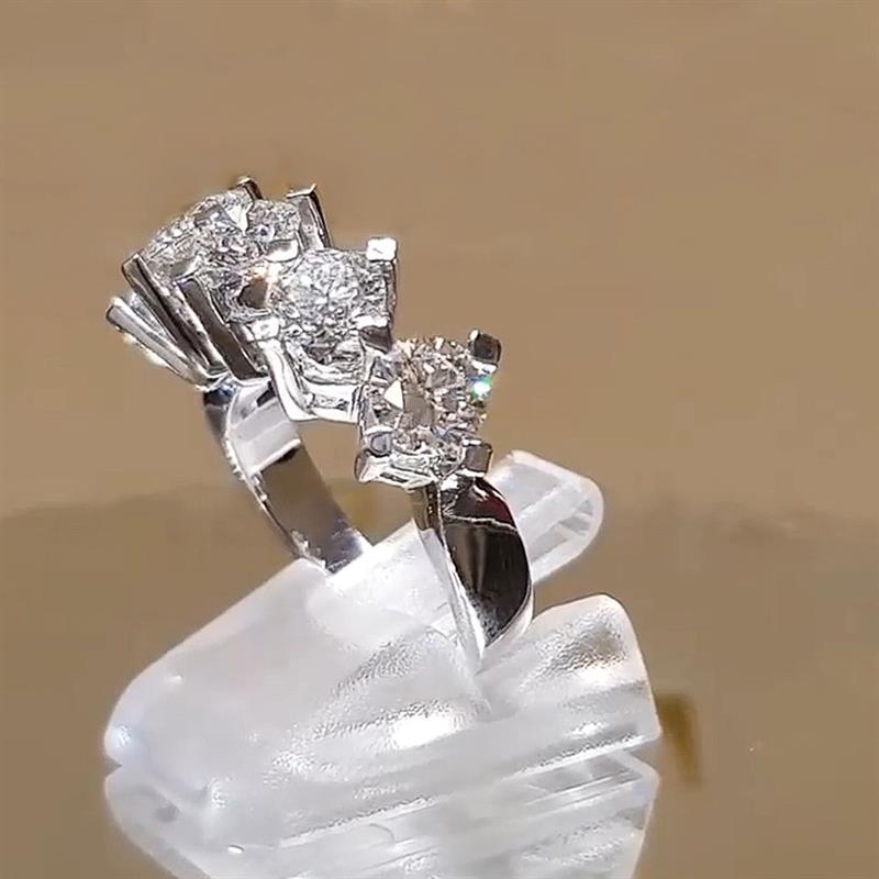 Huitan Versatile Women Ring CopperColor Inlaid Bright Round Cubic Zirconia Fashion Party Wedding Accessories Elegant Jewelry 9