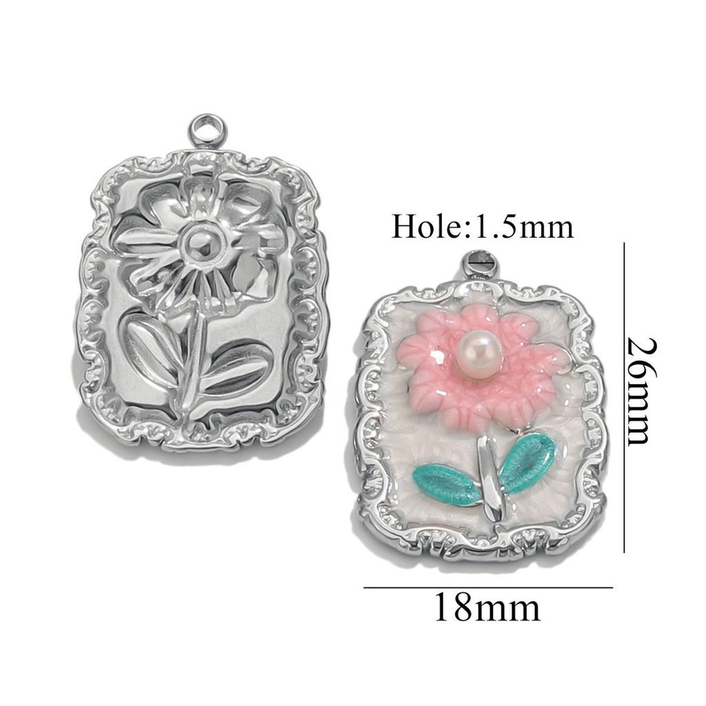2 Pcs 304 Stainless Steel Charms Enamel Lotus Flowers Starfish Birds Sun Pendants For Diy Necklace Bracelet Jewelry Making