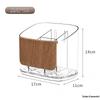 Bamboo Wood Grain Chopstick Holder with Draining Rack