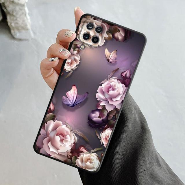Shell For Samsung Galaxy A70 A70s A50 A30s A04s A20s A20e A02 A02s A03 A42 M52 M31 M04 Case Bling Aesthetic Butterfly Rose Art