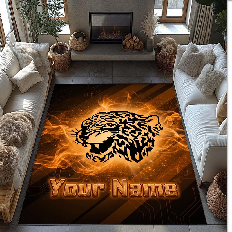 Hull FC Crystal Velvet Rug, Custom Name Text Personalized Non‑Slip Floor Mat for Home Decor Gift