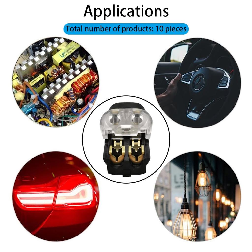 Terminal Block, CTRICALVER 2 Pin Terminal Block, Wire Branch Connector, Simple and Fast Wiring