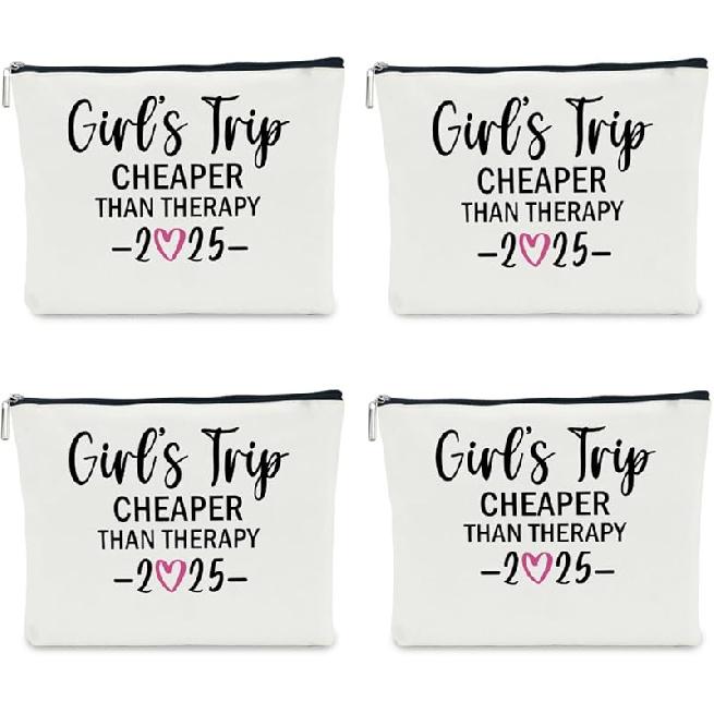 2 PCS Travel Gifts for Women Girls Trip Gifts Girls Weekend Gifts Girls Trip Gifts Favors Makeup Bag Weekend Bags for Women Friend Sister Traveler