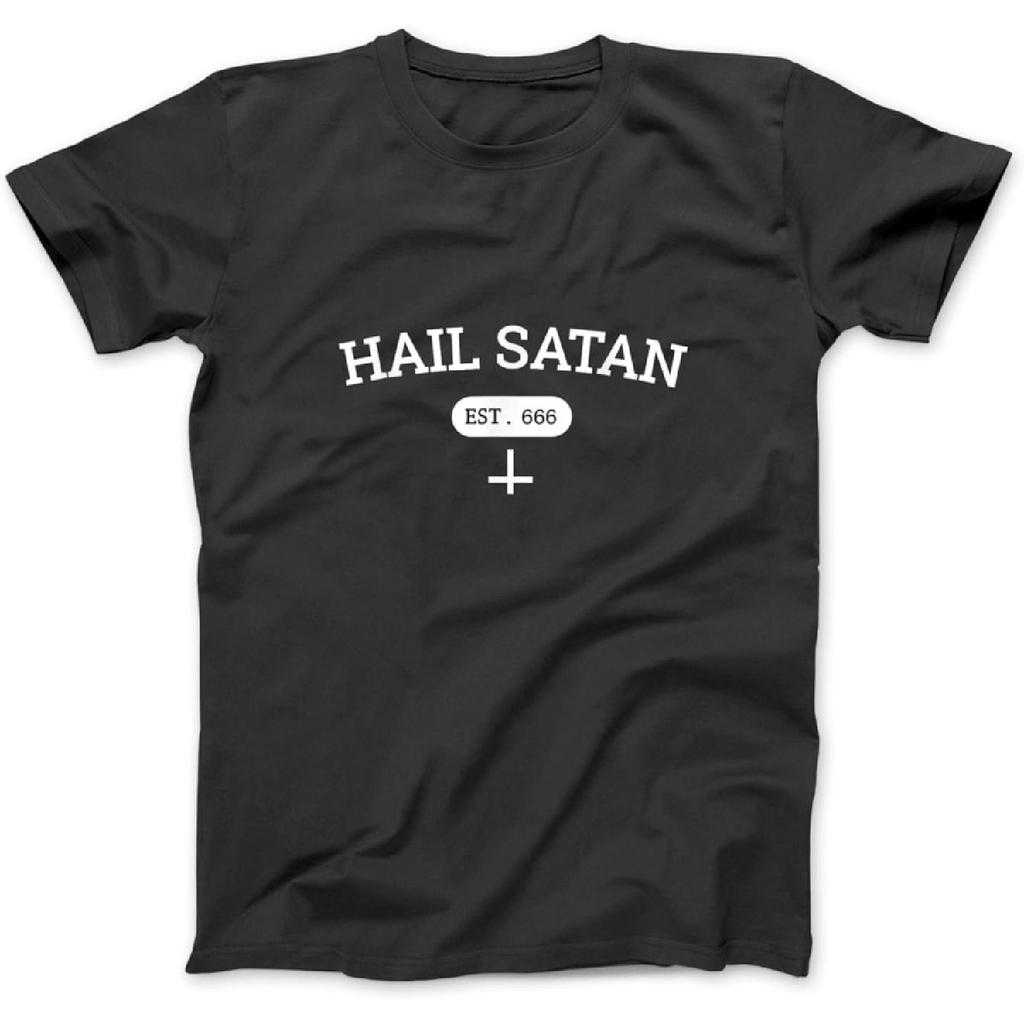 Hail Satan Est 666 Satanic for Men and Women T-Shirt DEC Womens Mens, Hoodie Sweatshirt Longsleeve Black