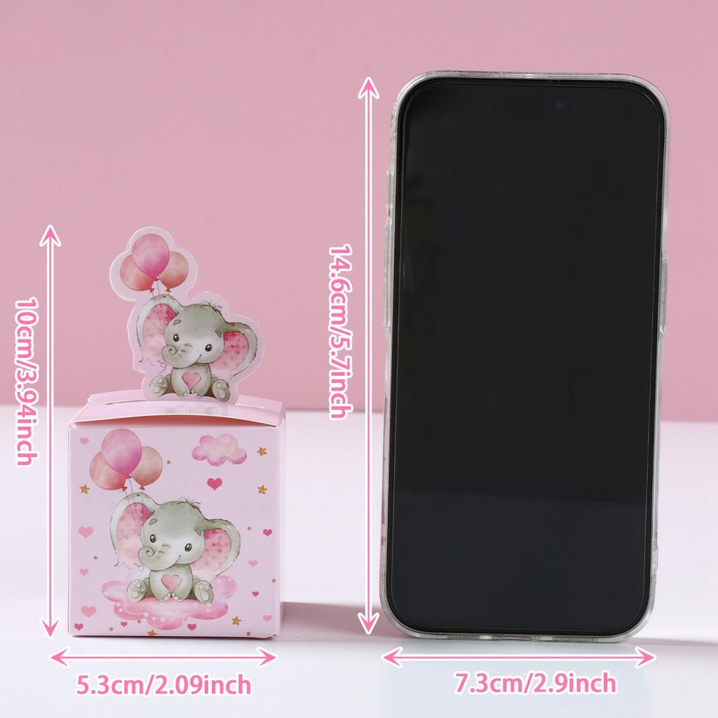 24Pcs Baby Elephant Favor Box For Kids Birthday Party Blue Pink Candy Gift Boxes Treat Kids Birthday Favors Baby Shower Decor
