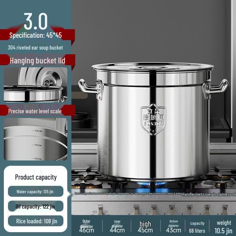 Commercial Food Grade 304 Stainless Steel Stock Pot with Lid