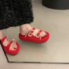 Thick-soled fashion outer wear belt buckle cool slippers women's shoes 2025 new summer outer wear red beach sandals