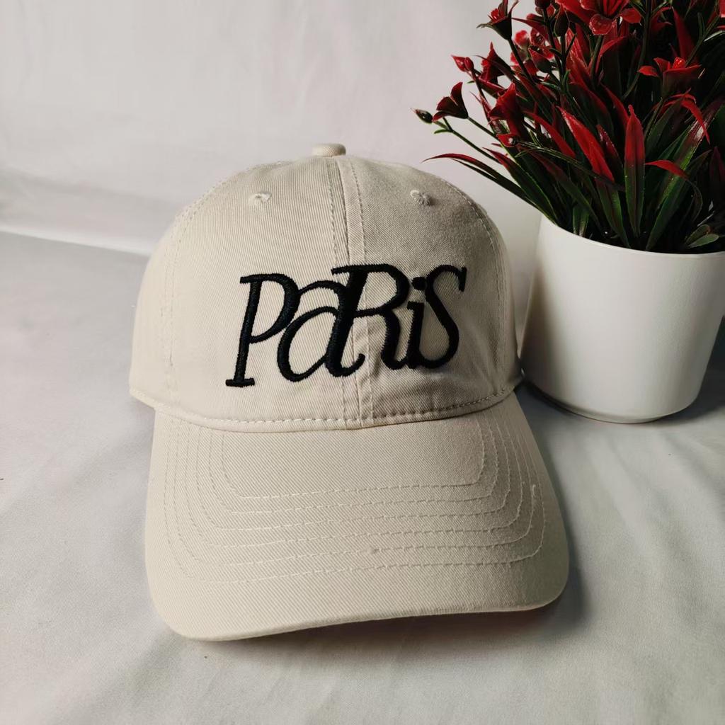 New alphabet baseball caps for men and women, big head circumference in spring and summer, small face, versatile sun hat, peaked cap Paris