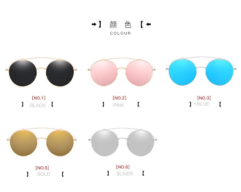 Retro Double Bridges Sunglasses  Men Luxury Brand Designer High Quality Metal Sun Glasses Fashion Women Round Glasses Uv400