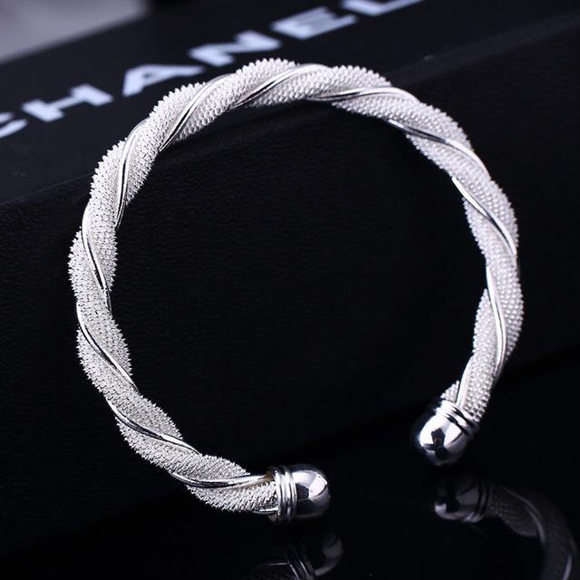 New Korean Fashion 925 Sterling Silver Lucky Beads Bangles For Women Bracelets Luxury Designer Party Wedding Jewelry Gifts