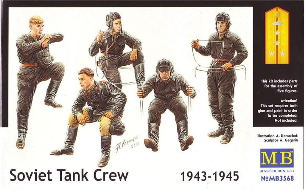 Master Box 1/35 Scale Soviet Tank Crew 1943-1945 Plastic Model Kit (5 Figures) MB35068