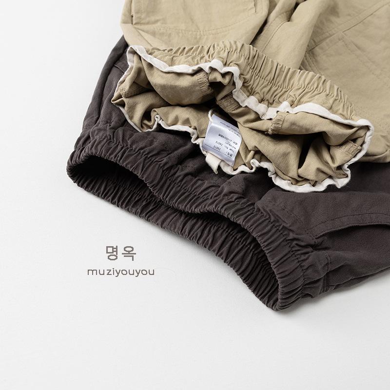Kids Casual Loose Solid Cargo Pants Unisex Boys Girls Spring Autumn Long Pants