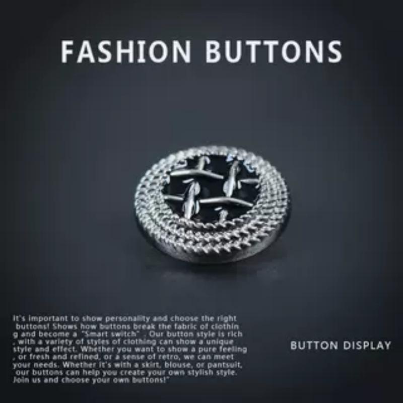 

10 шт. круглых пуговиц для рубашки, высококачественное изысканное кашемировое пальто, свитер, кардиган, одежда, серебряные пуговицы Silver * 18MM