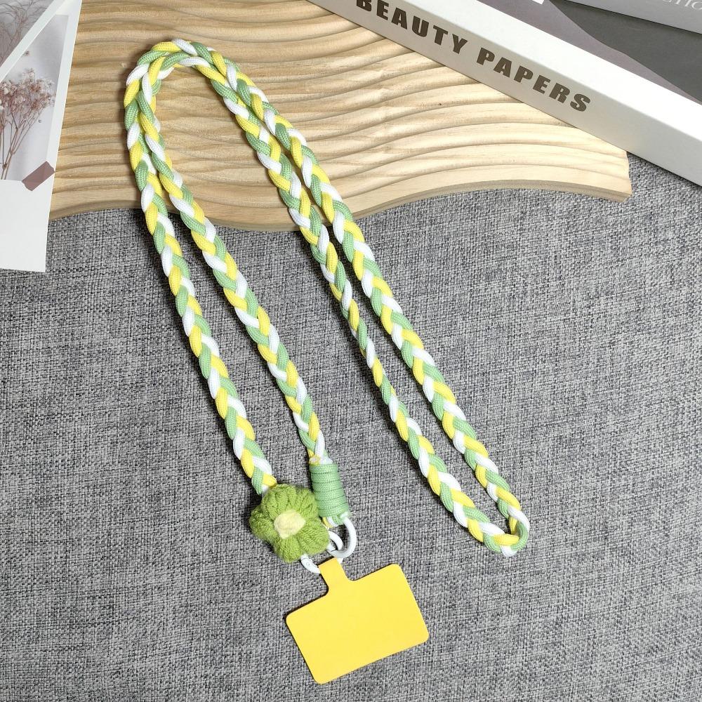 120cm Phone Holder Strap Flower Braided Hanging Rope Ins Mobile Phone Lanyard  Women