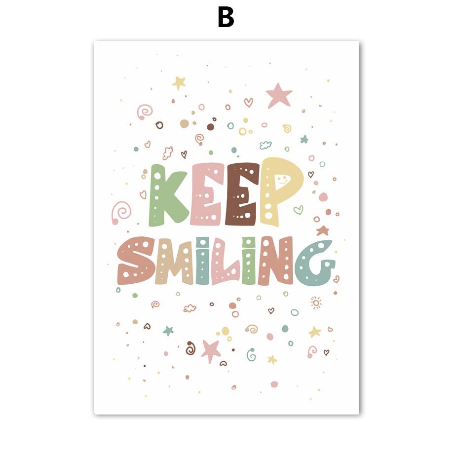 Cartoon Sun Stars Heart Rainbow Butterfly Nursery Nordic Posters Wall Art Canvas Painting Wall Pictures For Baby Kids Room Decor