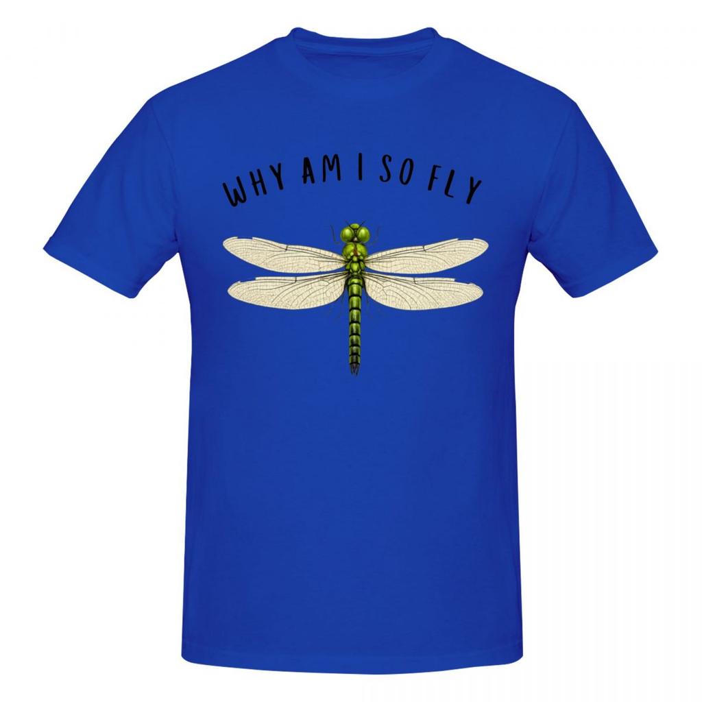 T-shirt Unisex Divertente Libellula 'Why Am I So Fly' di Tendenza Streetwear Girocollo Magliette in Cotone