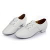 Men Modern Dance Shoes Waltz Dance Shoes Low Heel Square Dance Bright Leather Soft Bottom Fur Sole Boy Sneakers