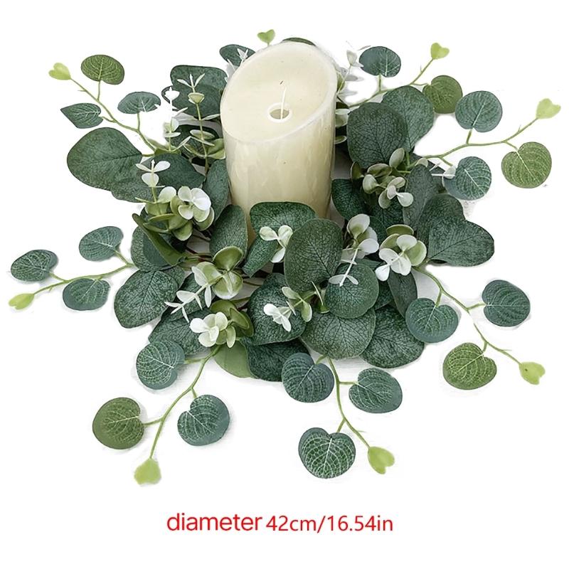 Christmas Candle Garlands Rings Simulation Mini Wreaths for Candle Christmas Candle Holder Candle Wreaths Christmas