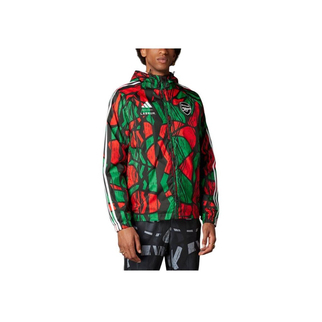 adidas Arsenal Labrumm Windbreaker Casual Sports Hooded Football Jacket Men Jacket Red Green IT4081