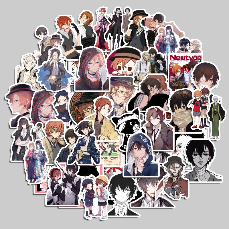 Bungo Stray Dogs Waterproof Laptop & Suitcase Stickers - 50 Sheets, No Residue, DIY Photo Album Decor.