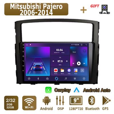 Radio de Coche Android Carplay Para Mitsubishi Pajero 2006-2014 Reproductor Multimedia Unidad Principal Estéreo Navegación GPS BT WIFI 2+32GB