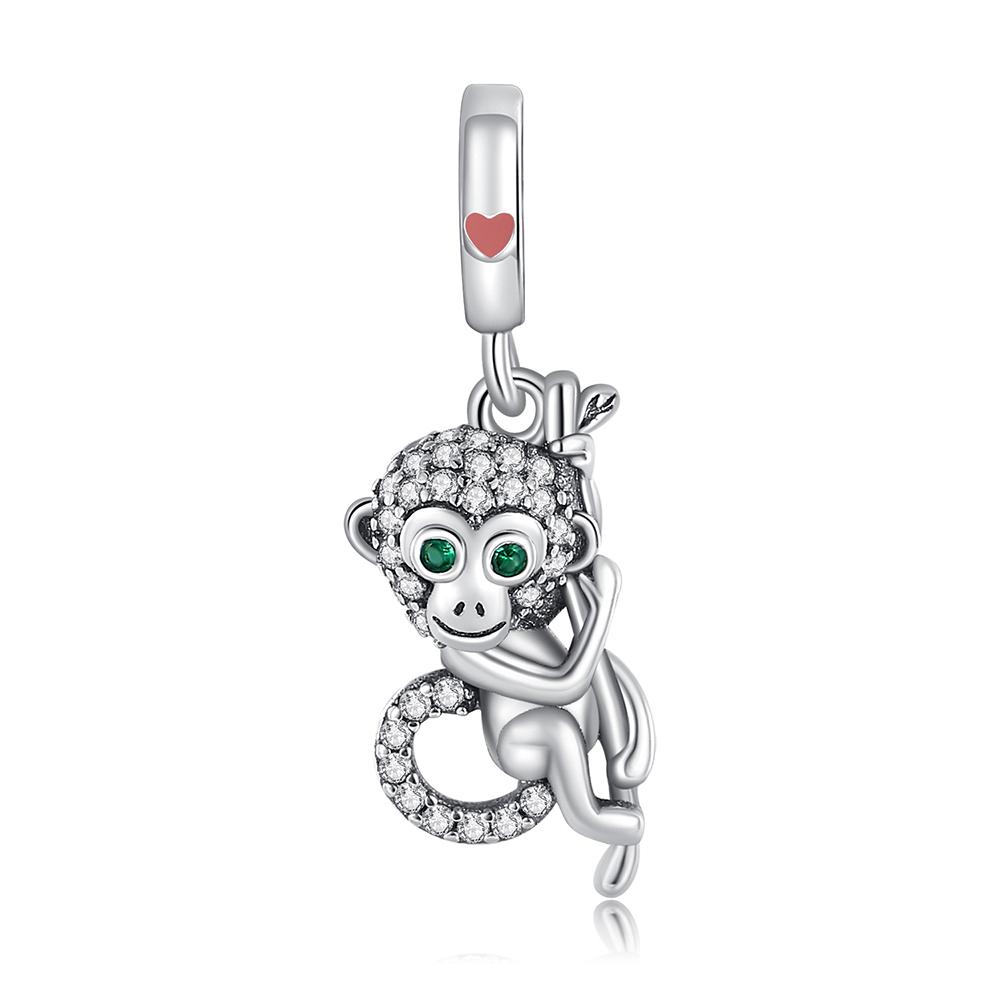 Copper Animal Charms Cute Monkey Series Pendant Fit Original Bracelet Diy For Women Fine Bead Jewelry Party Gifts