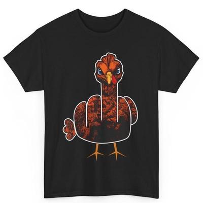 Thanksgiving Turkey Middle Finger Cotton T Shirt Funny Costume