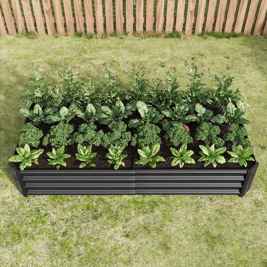 Raised Bed Metal Planter, Robust Sheet Steel, Rust Protection, Long Durability, Kit without Bottom, Ideal for Vegetables, Herbs & Flowers, Anthracite
