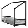 Kids  Bed Black 80 x 200 cm Solid Pine Wood