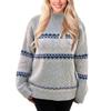 New Semi-turtleneck Chenille Knitted Sweater Top Christmas Snowflake Pullover Sweater Women's Trend