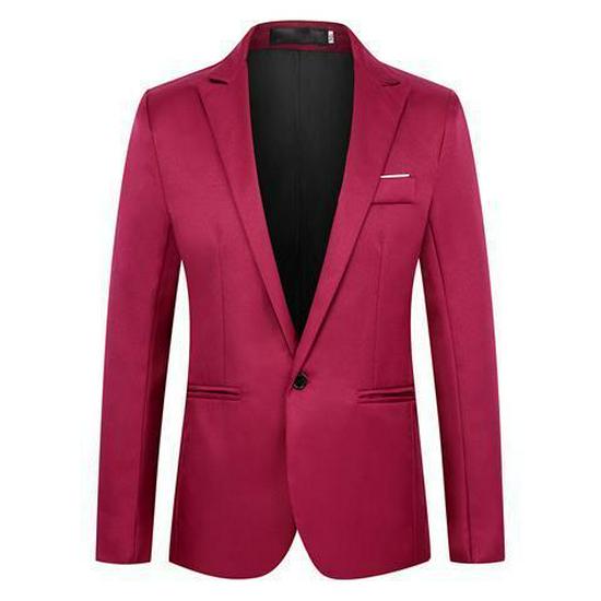 Men's Plus Size Slim Fit Suit Jacket - Lightweight, Solid Color, Multi-color Options.