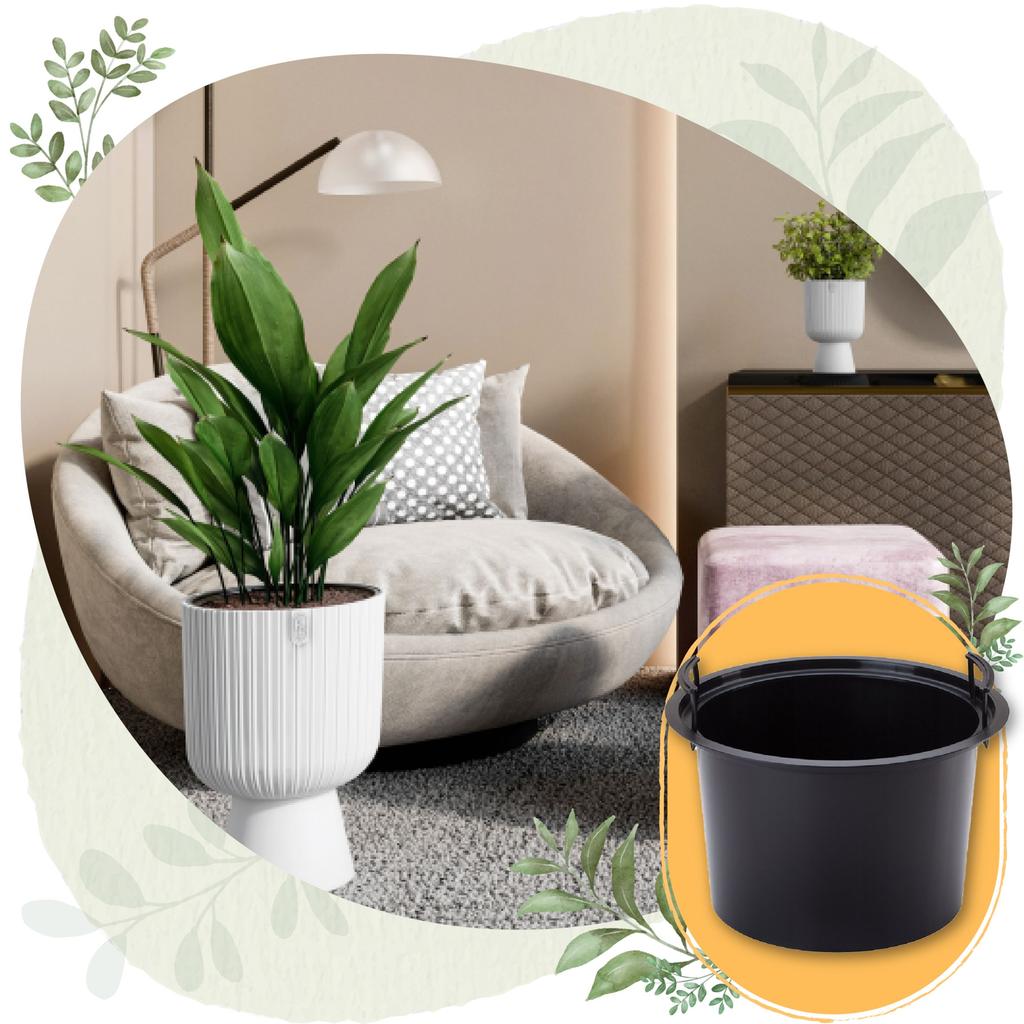 Keli Mika 30 Round Flowerpot on a Leg | White