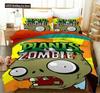 Plants Vs Biancheria da Letto Set Zombie Dimensioni US Europa UK Copripiumino Cartone Copriletto Morbido Federa Federe Set da 2-3 Pezzi Adulti Ragazzi