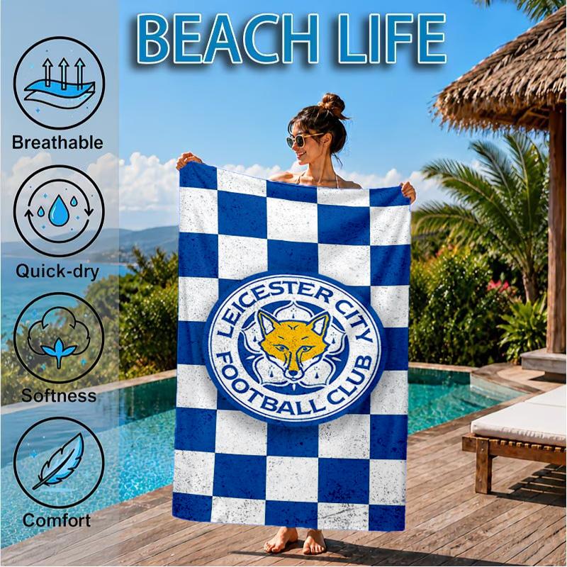 City Football Club Printed Microfiber Beach Towel, Soft And Absorbent, Quick-Dry, Ideal for Summer Travel, Beach Essential, Swimming Pool