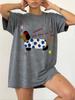Dachshund Printing Washed TShirts Womens Cotton Short Sleeve Tops Hip Hop ONeck Oversized T Shirt Summer Comfortable Clothes
