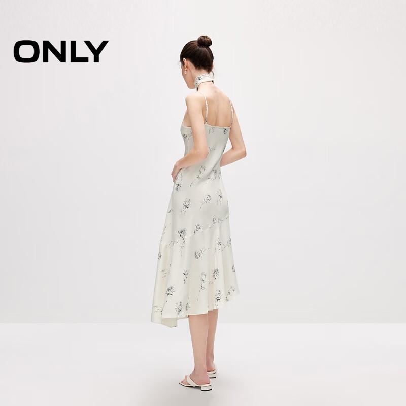 Only 2024 Summer French V-Neck Strappy Irregular Midi Dress