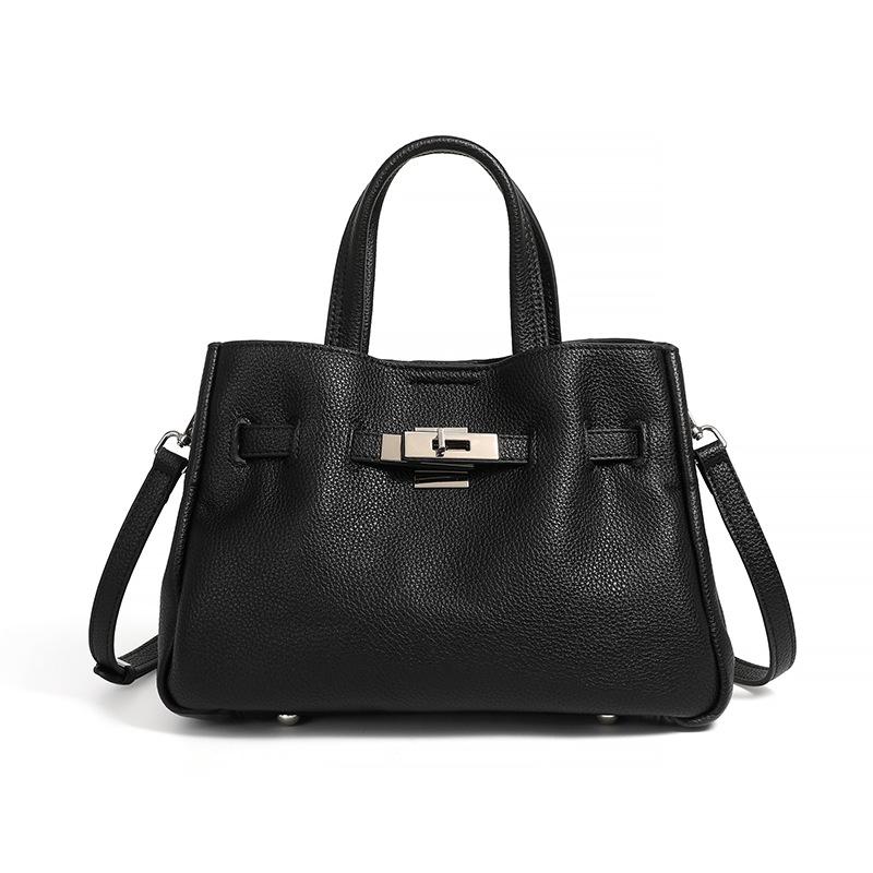 Genuine Leather Fashionable Metal Bag Korean Minority Era Bag New Era Hundred Styles Lightweight Windproof Handheld Cross-Body Bag