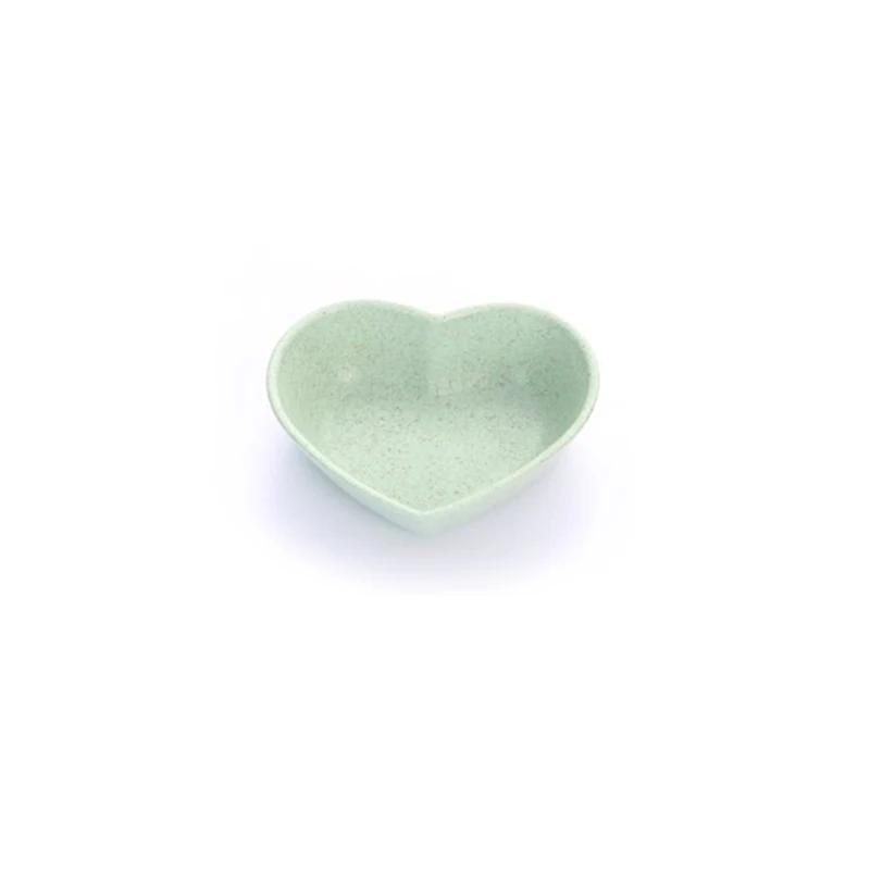 Dinnerware Mini Bowl Love Heart Shape Wheat Straw Bowls for Food Tableware Vinegar Seasoning Bowls Kitchen Supplies