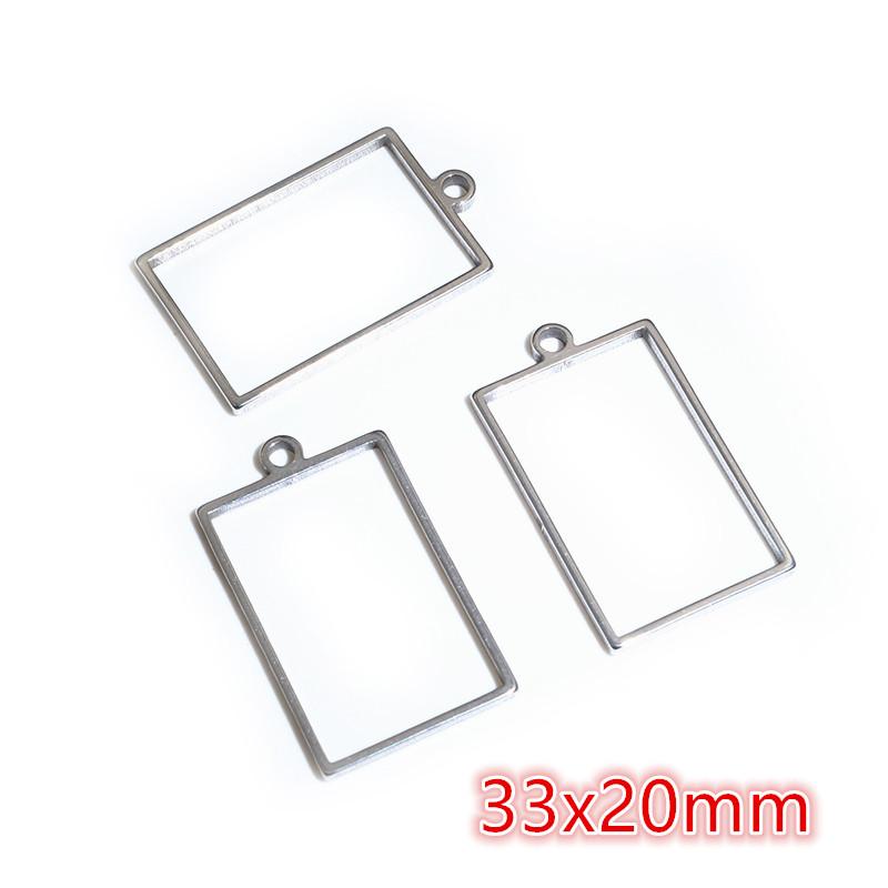 10pcs Oval Round Heart Moon Geometric Shape Stainless Steel Frame Bezel Rings For DIY Neckalce Pendant Charms Jewelry Makings